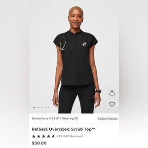 Figs black Rafaela scrub top size M